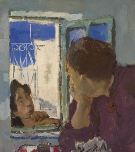 The Conversation by Alexander Evgenievich Yakovlev Oil Painting Reproductions