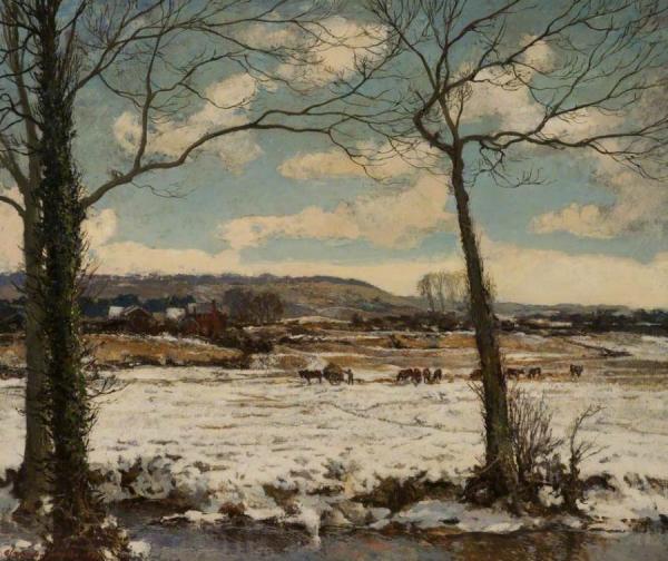 The Frozen Meadow, Winter by Alexander Jamieson Oil Painting Reproductions