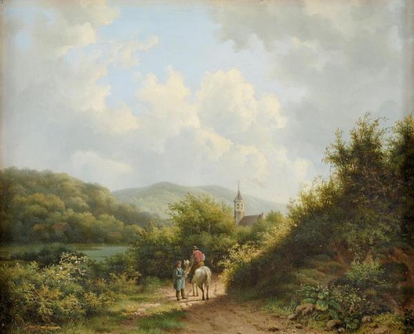 Romantic Landscape by Alexander Joseph Daiwaille