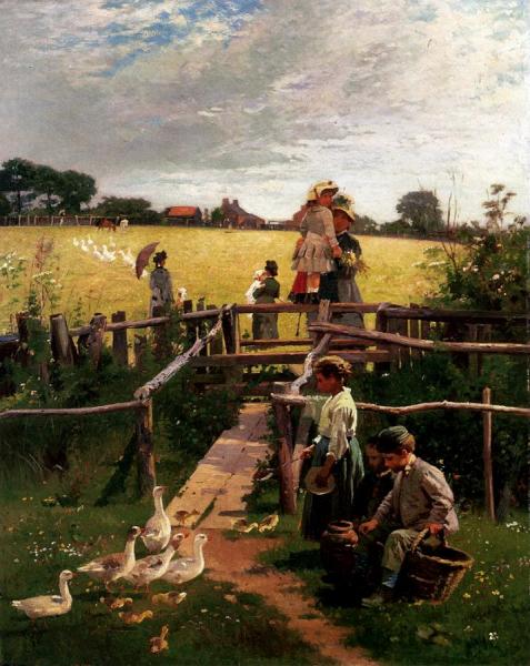 At The Stile by Alexander Mark Rossi Oil Painting Reproductions