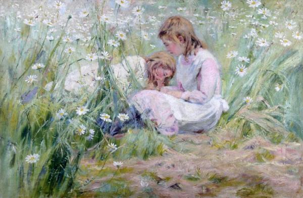 Girls In The Meadow by Alexander Mark Rossi