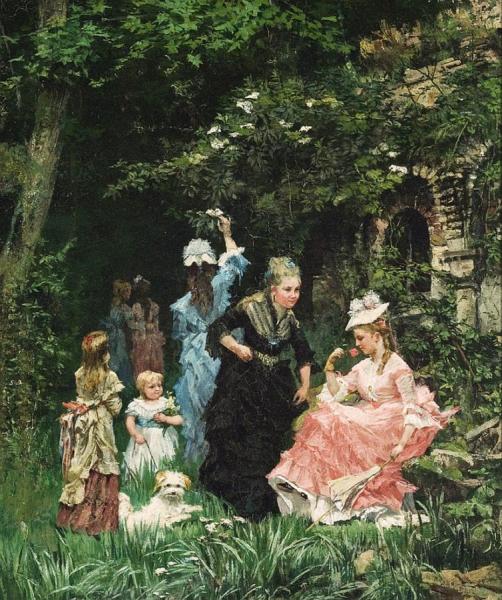 In The Garden by Alexander Mark Rossi Oil Painting Reproductions