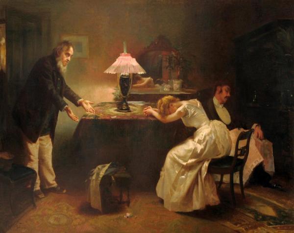 Interior Scene With Figures by Alexander Mark Rossi