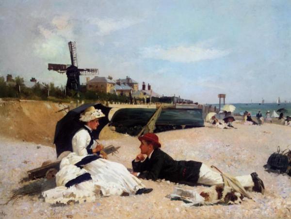 On The Beach by Alexander Mark Rossi Oil Painting Reproductions