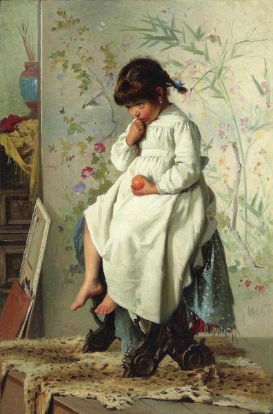 The Little Model by Alexander Mark Rossi Oil Painting Reproductions