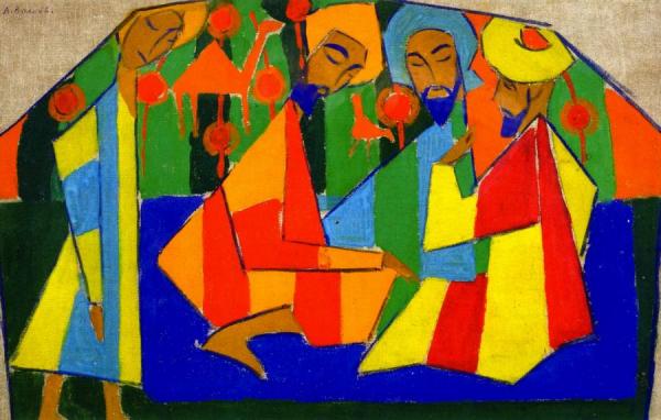 Alexander Nikolaevich Volkov Conversation Beneath The Shadows Of A Tent