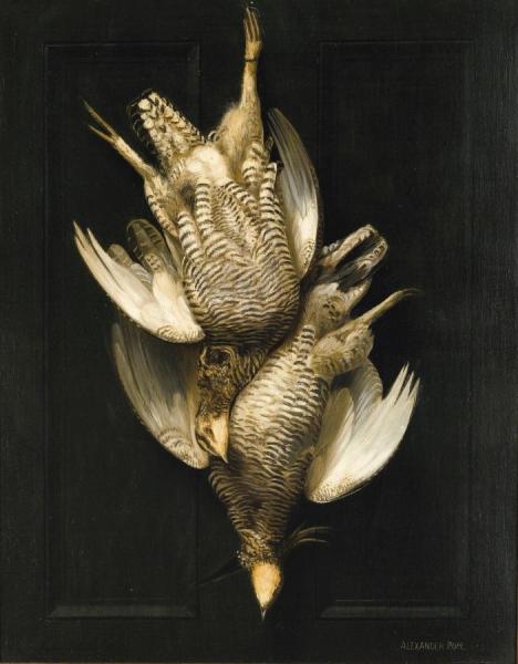 Two Hanging Quail by Alexander Pope Oil Painting Reproductions