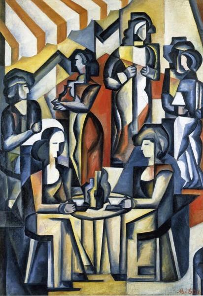 At The Café by Alexandra Exter
