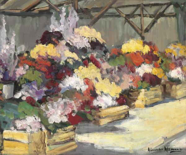MarchÉ Aux Fleurs by Alexandre Altmann Oil Painting Reproductions