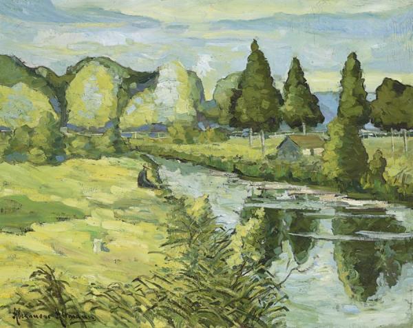 PÊcheur Au Bord Du Canal by Alexandre Altmann