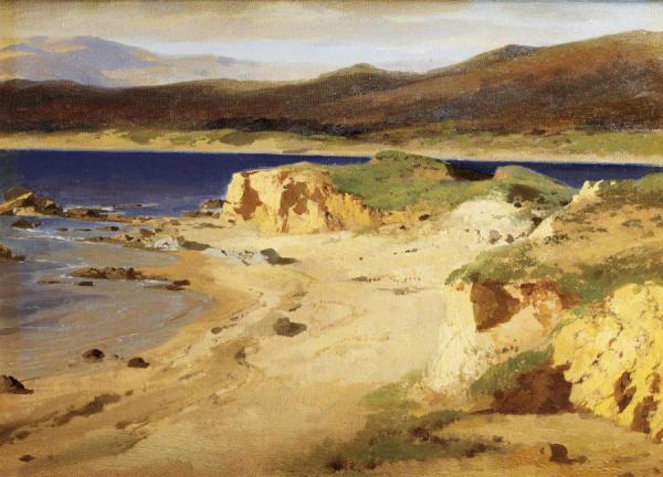 A Coastal View Near Cannes by Alexandre Calame