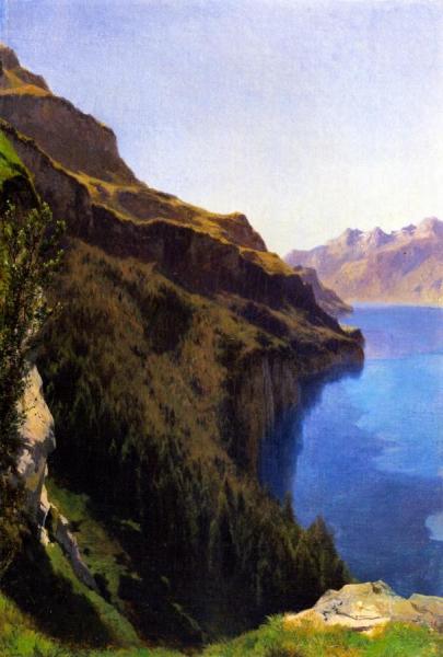 Cliffs Of Seelisberg, Lake Lucern by Alexandre Calame