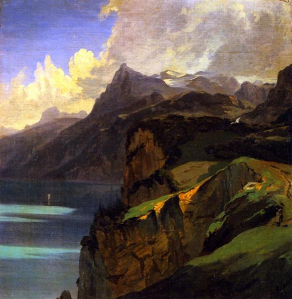 Lake Lucern, Uri-rostock by Alexandre Calame