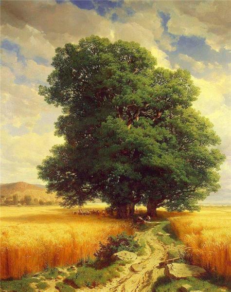 Landscape With Oak Trees by Alexandre Calame