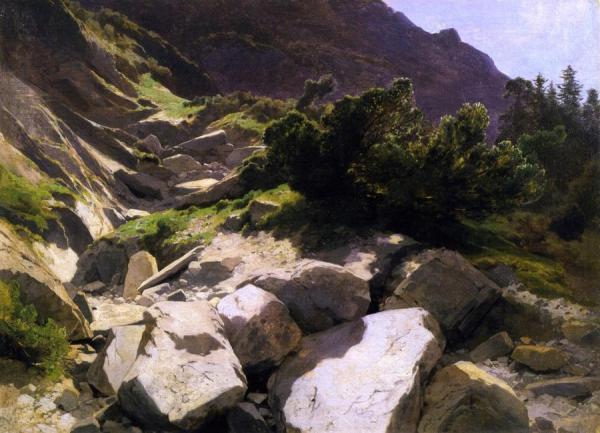 Riverbed At Rosenlaui by Alexandre Calame