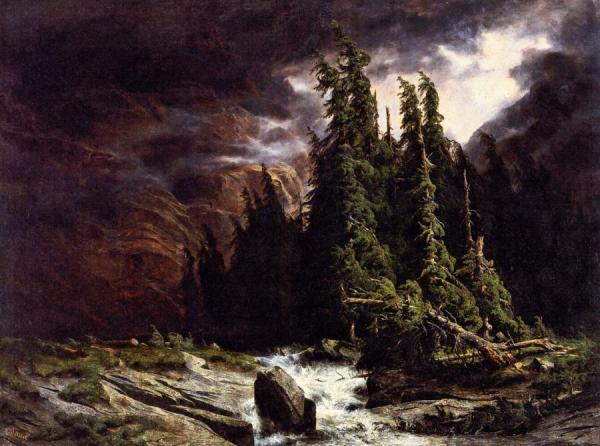 The Thunderstorm At Handeck by Alexandre Calame