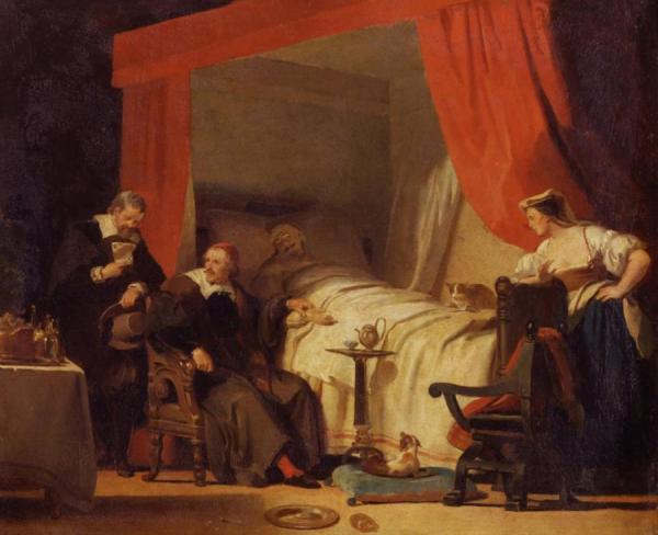 Cardinal Mazarin At The Deathbed Of Eustache by Alexandre Evariste Fragonard