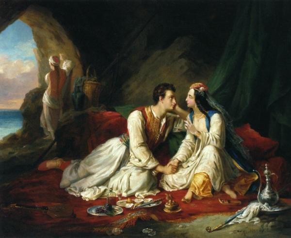 Byron As Don Juan, With Haidee by Alexandre-marie Colin