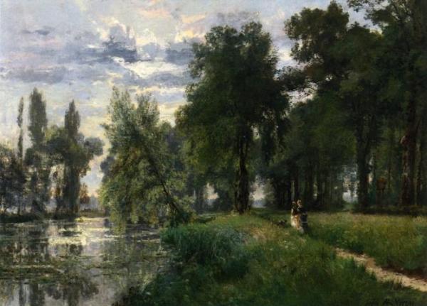 Alexandre-rene Vernon Walking By The River