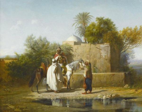 Bédouins Dans Une Oasis (bedouins At An Oasis) by Alexandre