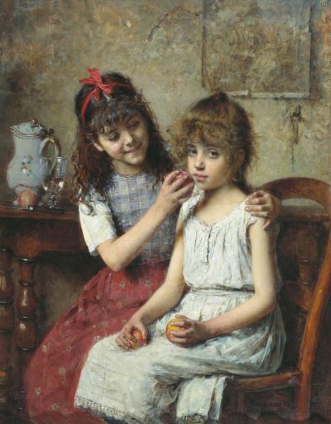 Friends by Alexei Harlamoff Oil Painting Reproductions
