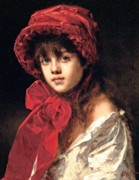 Girl In A Red Hat by Alexei Harlamoff