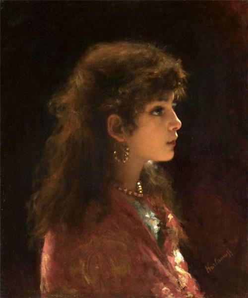Alexei Harlamoff Portrait Of A Young Girl