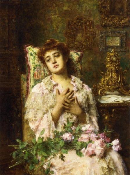 The Absent Lover by Alexei Harlamoff Oil Painting Reproductions