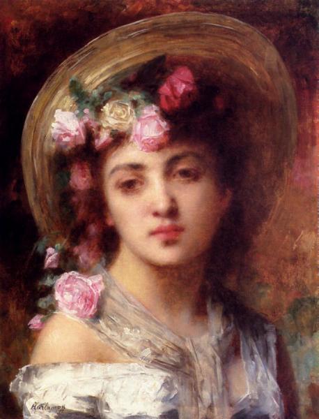 The Flower Girl by Alexei Harlamoff