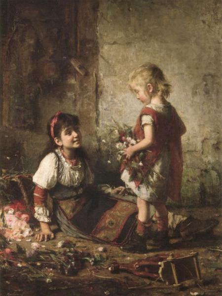 The Little Flower Girls by Alexei Harlamoff