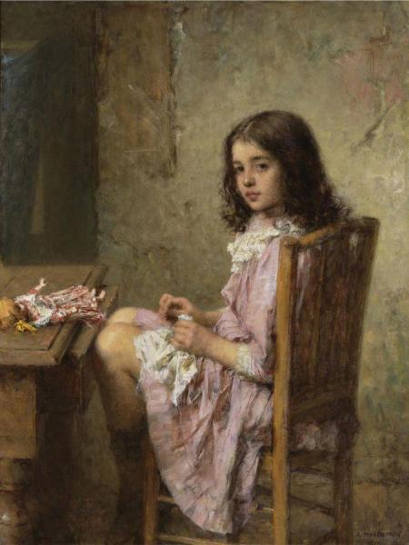 The Little Seamstress by Alexei Harlamoff