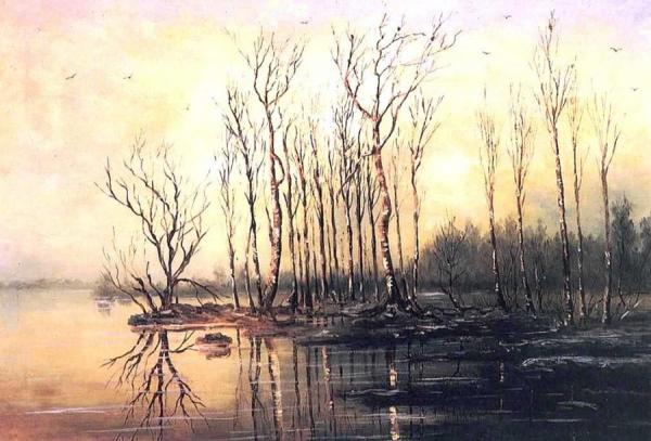 Early Spring. Flood by Alexei Kondratevich Savrasov