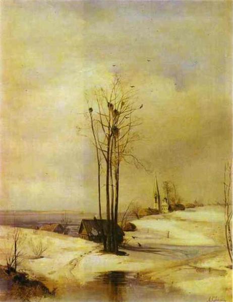 Early Spring. Thaw by Alexei Kondratevich Savrasov