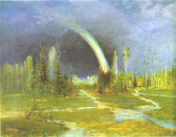 Landscape With A Rainbow by Alexei Kondratevich Savrasov Oil Painting Reproductions