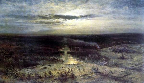 Moonlit Night. Marsh by Alexei Kondratevich Savrasov