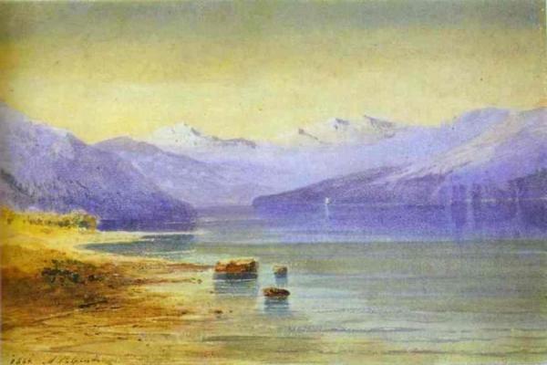 Mountain Lake, Switzerland by Alexei Kondratevich Savrasov