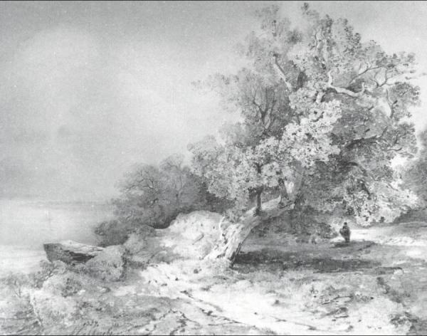 Old Oak Near Abrupt Coast Of River by Alexei Kondratevich Savrasov