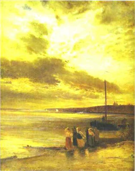 On The Volga by Alexei Kondratevich Savrasov