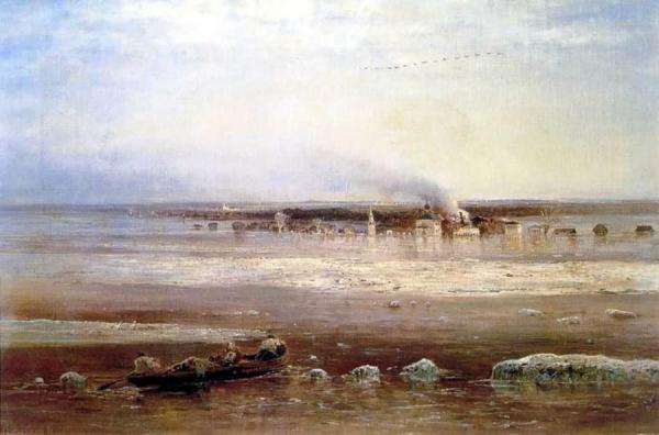 Overflow Of Volga Near Yaroslavl by Alexei Kondratevich Savrasov Oil Painting Reproductions