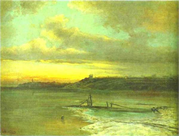 Spring Thaw by Alexei Kondratevich Savrasov