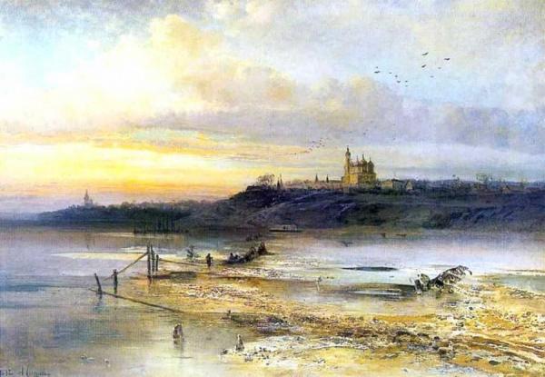 Spring Thaw. Yaroslavl by Alexei Kondratevich Savrasov Oil Painting Reproductions