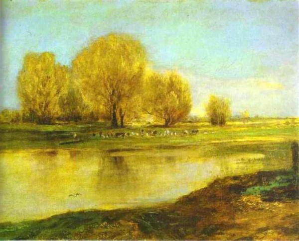 Willows By A Pond by Alexei Kondratevich Savrasov