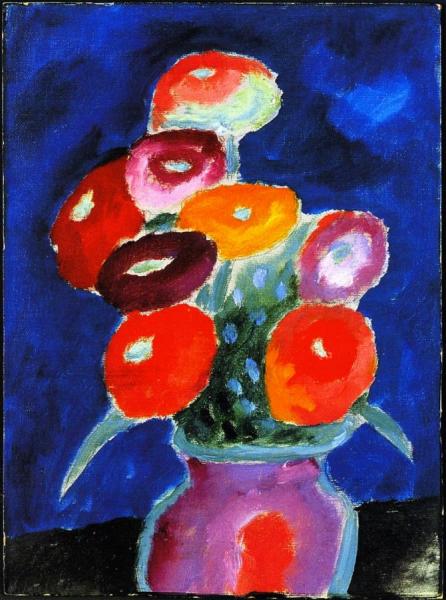 Flowers In A Vase by Alexej Von Jawlensky Oil Painting Reproductions