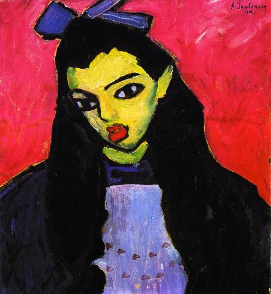 Girl With Black Hair by Alexej Von Jawlensky