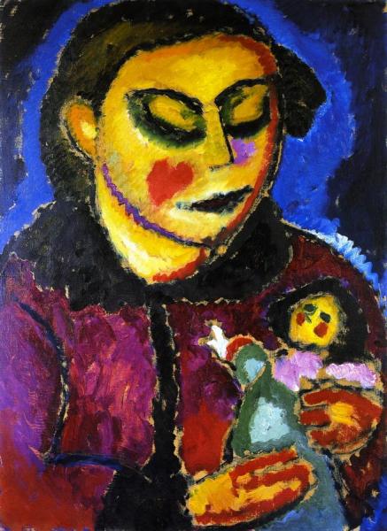Girl With Doll by Alexej Von Jawlensky