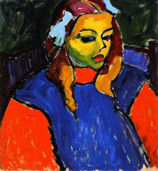 Girl With Green Face by Alexej Von Jawlensky
