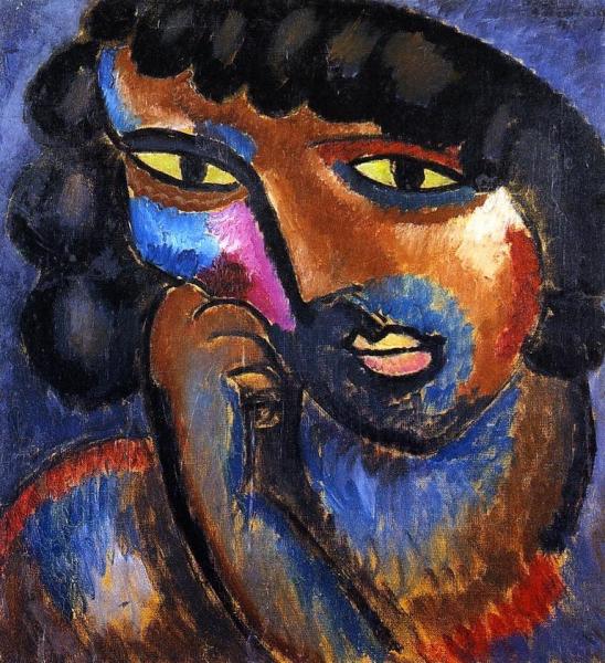 Head In Bronze Colors by Alexej Von Jawlensky