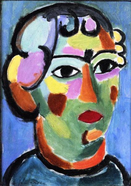 Head In Green Colors by Alexej Von Jawlensky