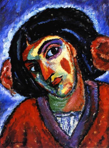 Inclined Head Of A Woman by Alexej Von Jawlensky