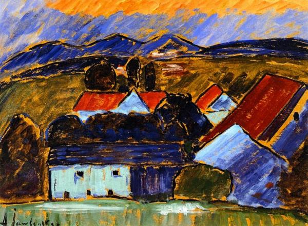 Landscape With Red Roof by Alexej Von Jawlensky